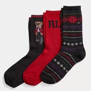 Polo Ralph Lauren RLP Holiday Sock Trio 3 pairs Women’s Sz 4- 10.5